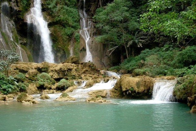 Laos Kuang Si waterfall