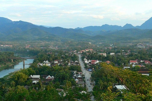 Laos Mekong River from Phousi Moutain