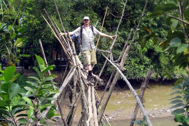 Monkey bridge in Mekong Delta 