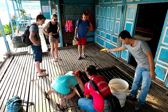 Mekong Delta floating fish farm