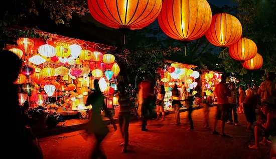 Lanterns-Decorated Streets in Hoi An