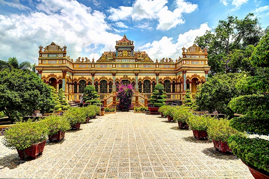 Vinh Trang Pagoda in Mekong Delta, Vietnam