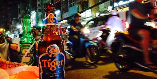 Beer Drinking at the Bui Vien street - backpackers’ town