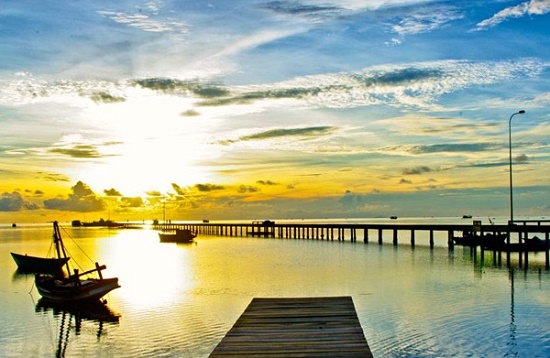 Stunning sunrise in Ham Ninh fishing village, Phu Quoc island