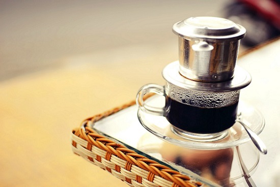 Hot black coffee in Vietnam