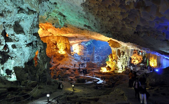 Sung Sot cave is the most-visited tourist attraction in Halong Bay