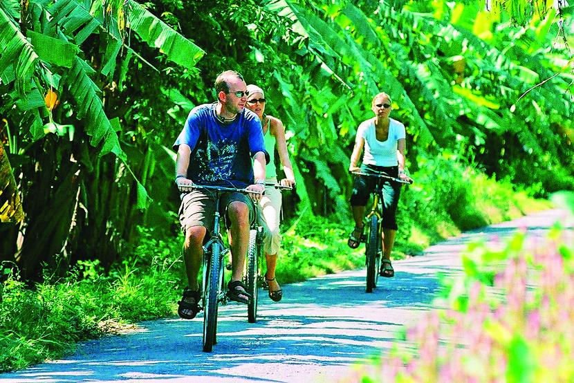 Cycling in Nam Phong village