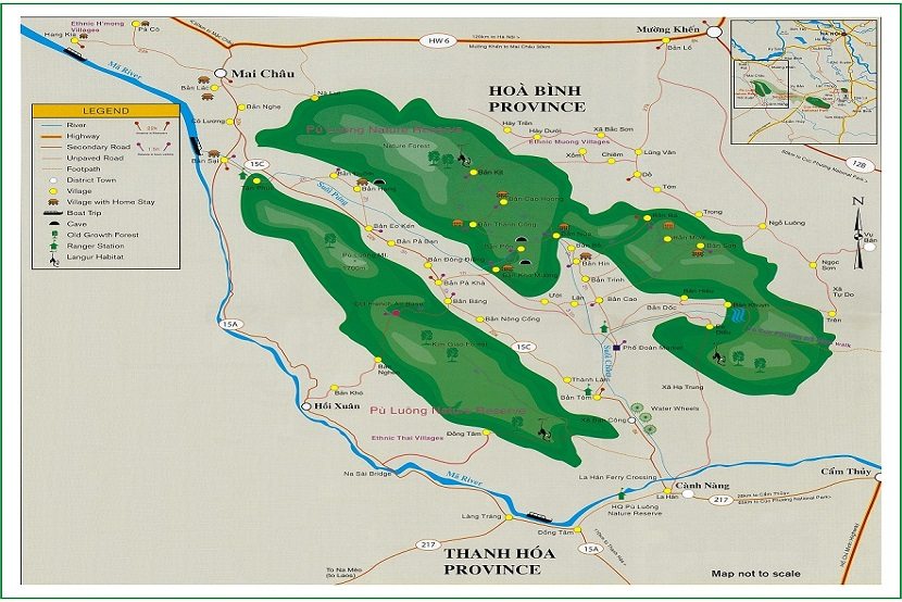 Pu Luong Trekking map 