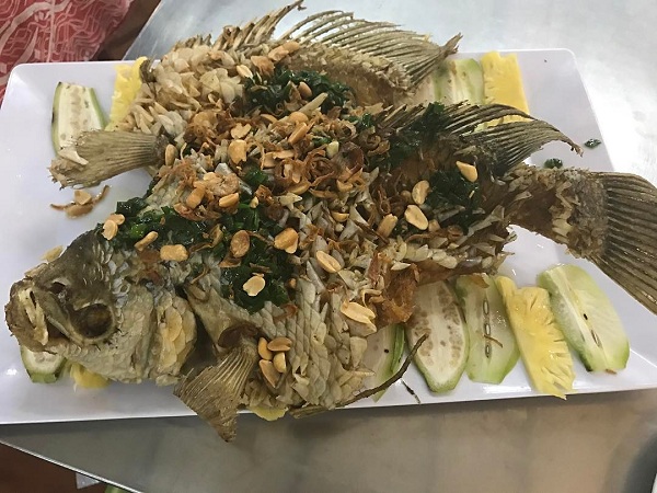 Fried Giant Gournami, a specialty of Vinh Long 
