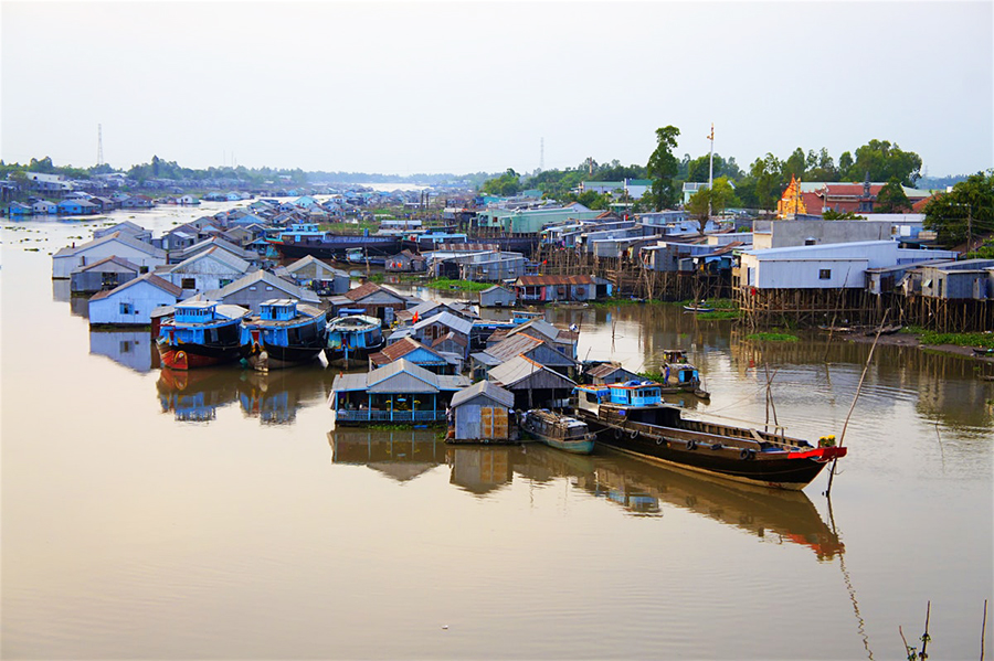 Chau Doc Floating Village in An Giang Province