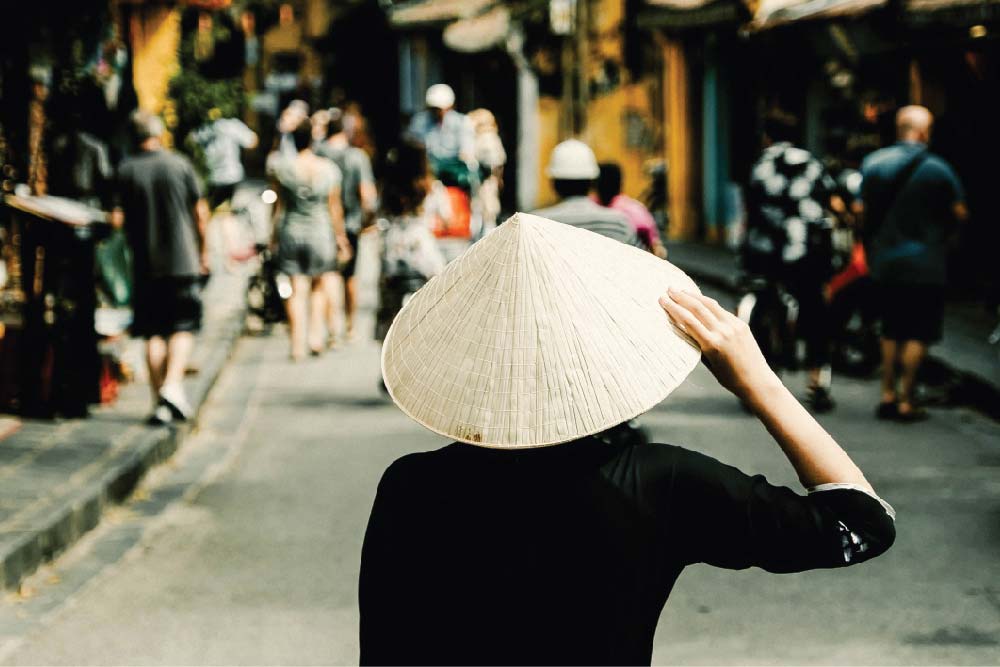 bustling street in Hoi An